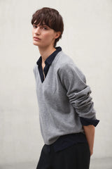 Yebes Women's Sweater Medium Grey Melange | ECOALF