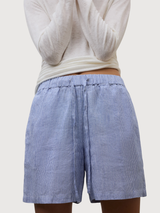 Pantaloncini Eras Stripes Donna Bianco Sporco Blu | Ecoalf