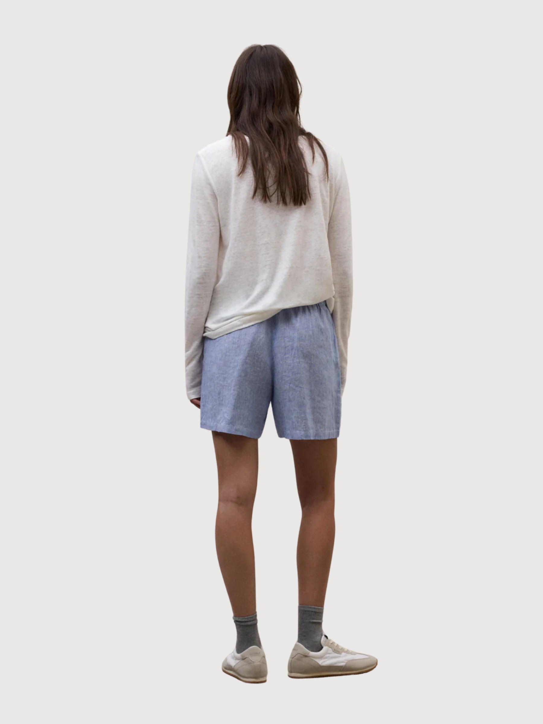 Pantaloncini Eras Stripes Donna Bianco Sporco Blu | Ecoalf