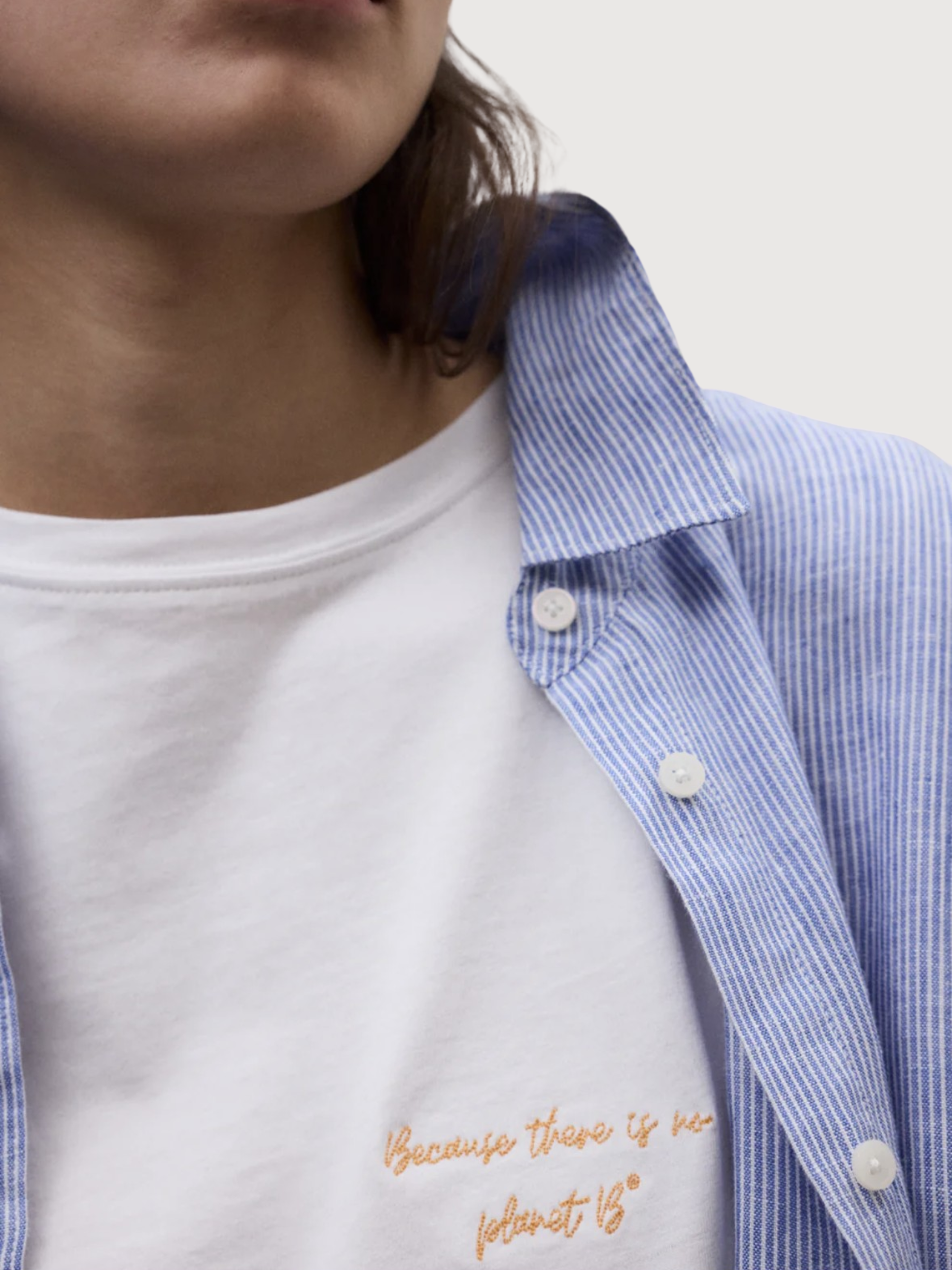 Camicia Daria Stripes Donna Bianco sporco Blu | Ecoalf