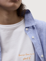 Camicia Daria Stripes Donna Bianco sporco Blu | Ecoalf