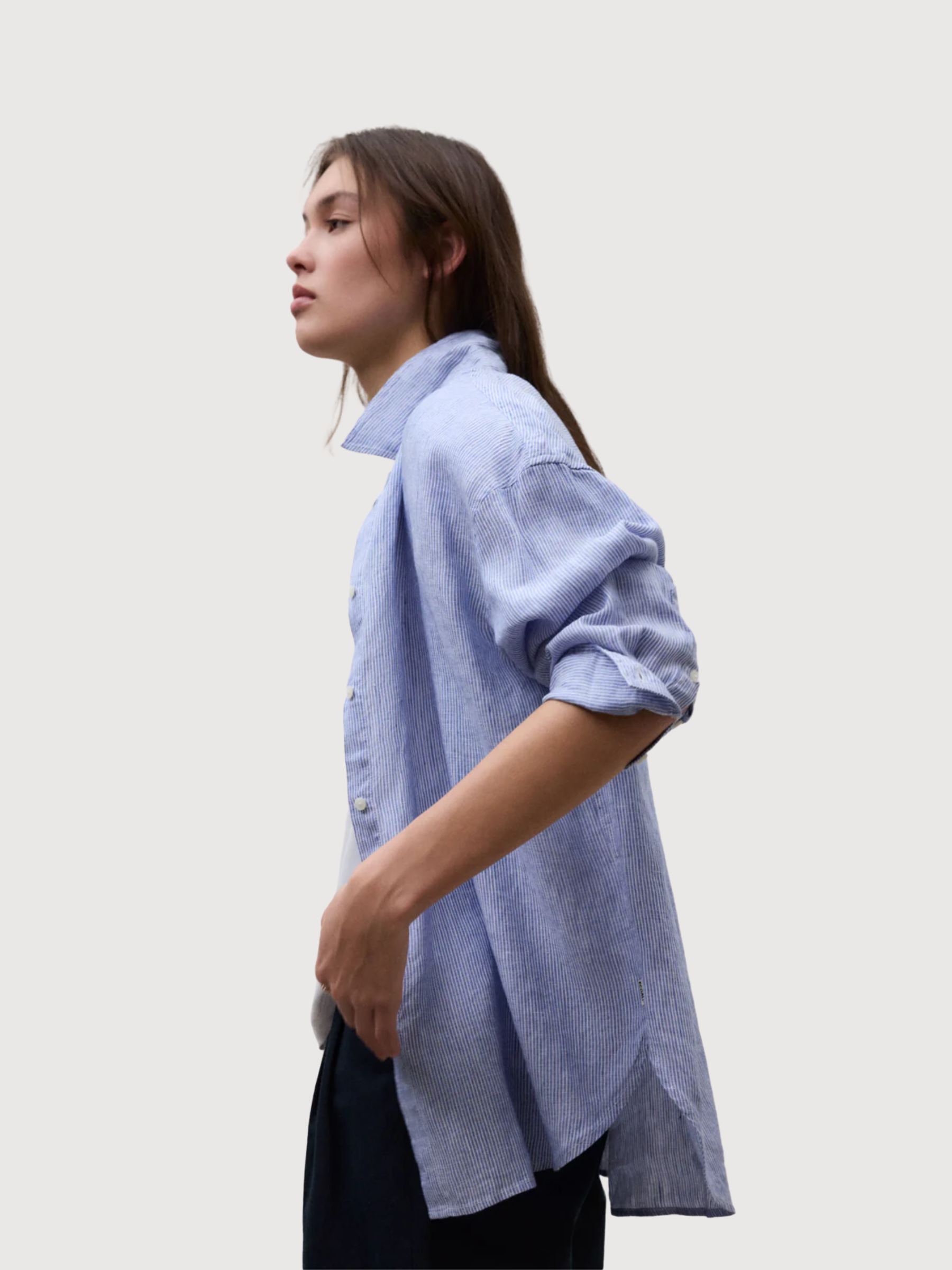 Camicia Daria Stripes Donna Bianco sporco Blu | Ecoalf