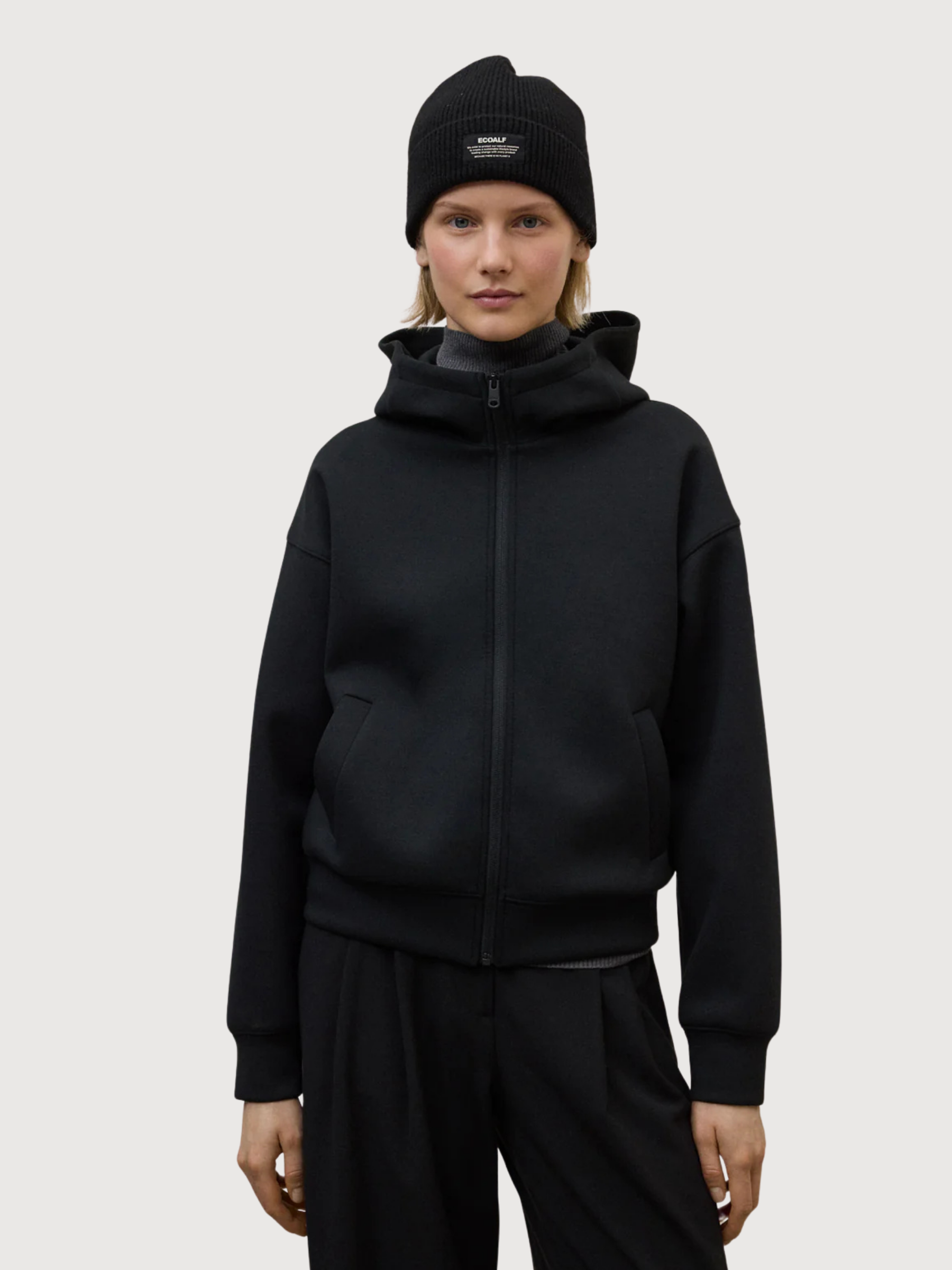 Sweater with zip arica black | ECOALF