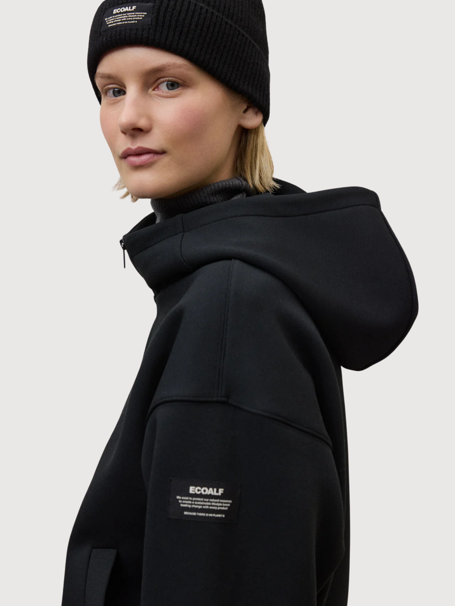 Sweater with zip arica black | ECOALF