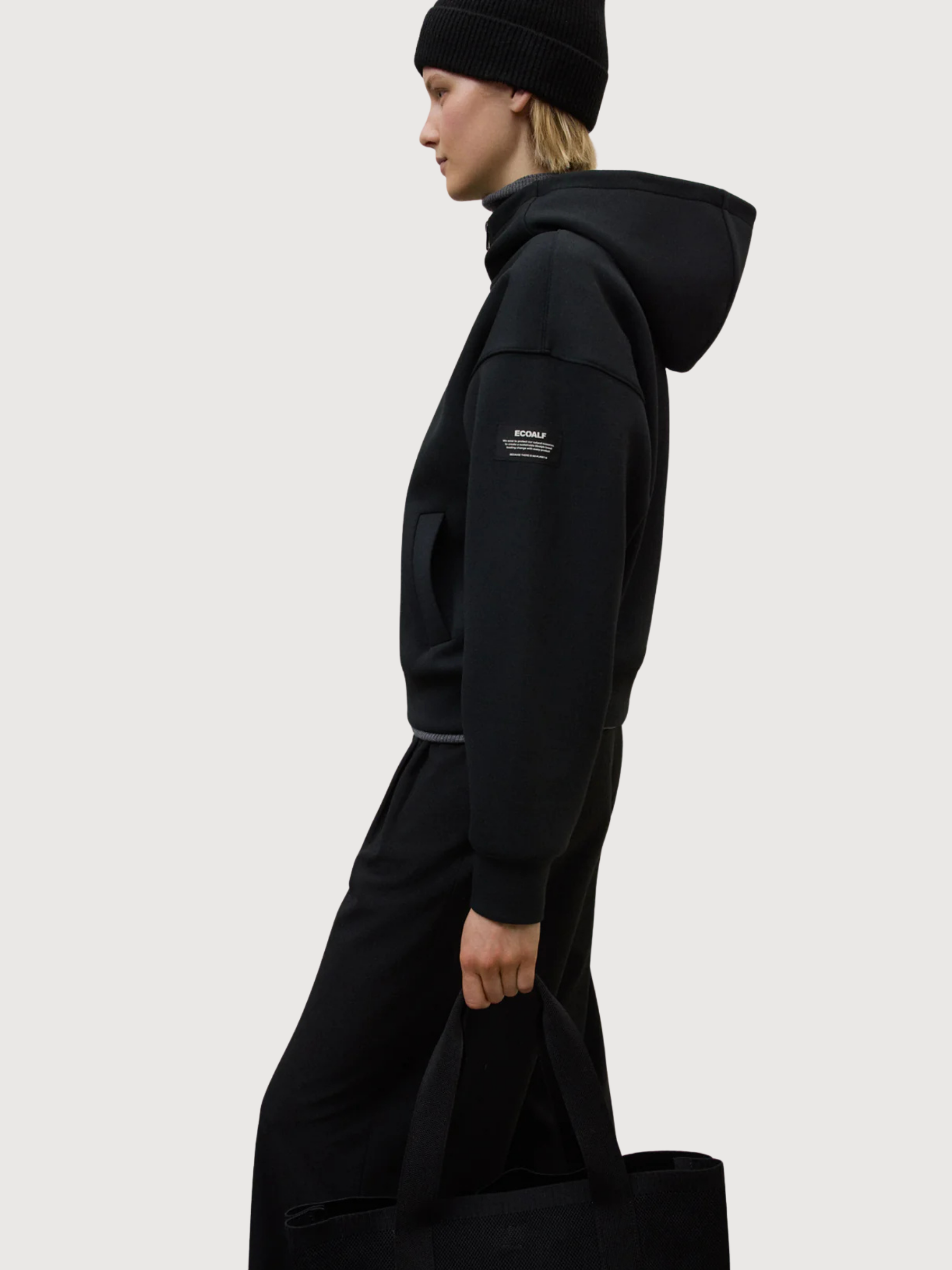 Sweater with zip arica black | ECOALF