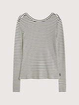 Maglia a maniche lunghe Faro da donna bianca/nera | Ecoalf