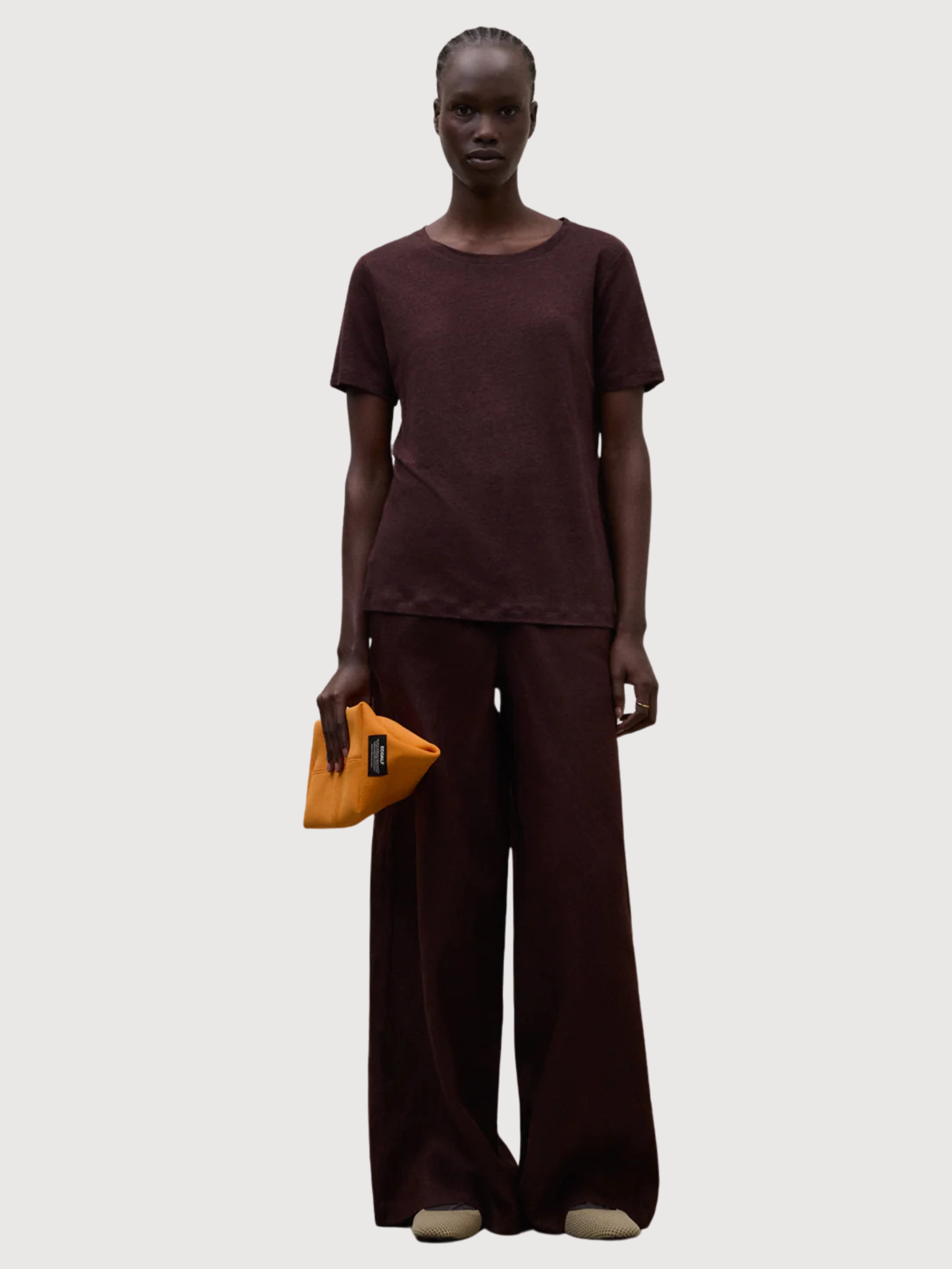 T-shirt Lane Woman Cocoa Linen | Ecoalf
