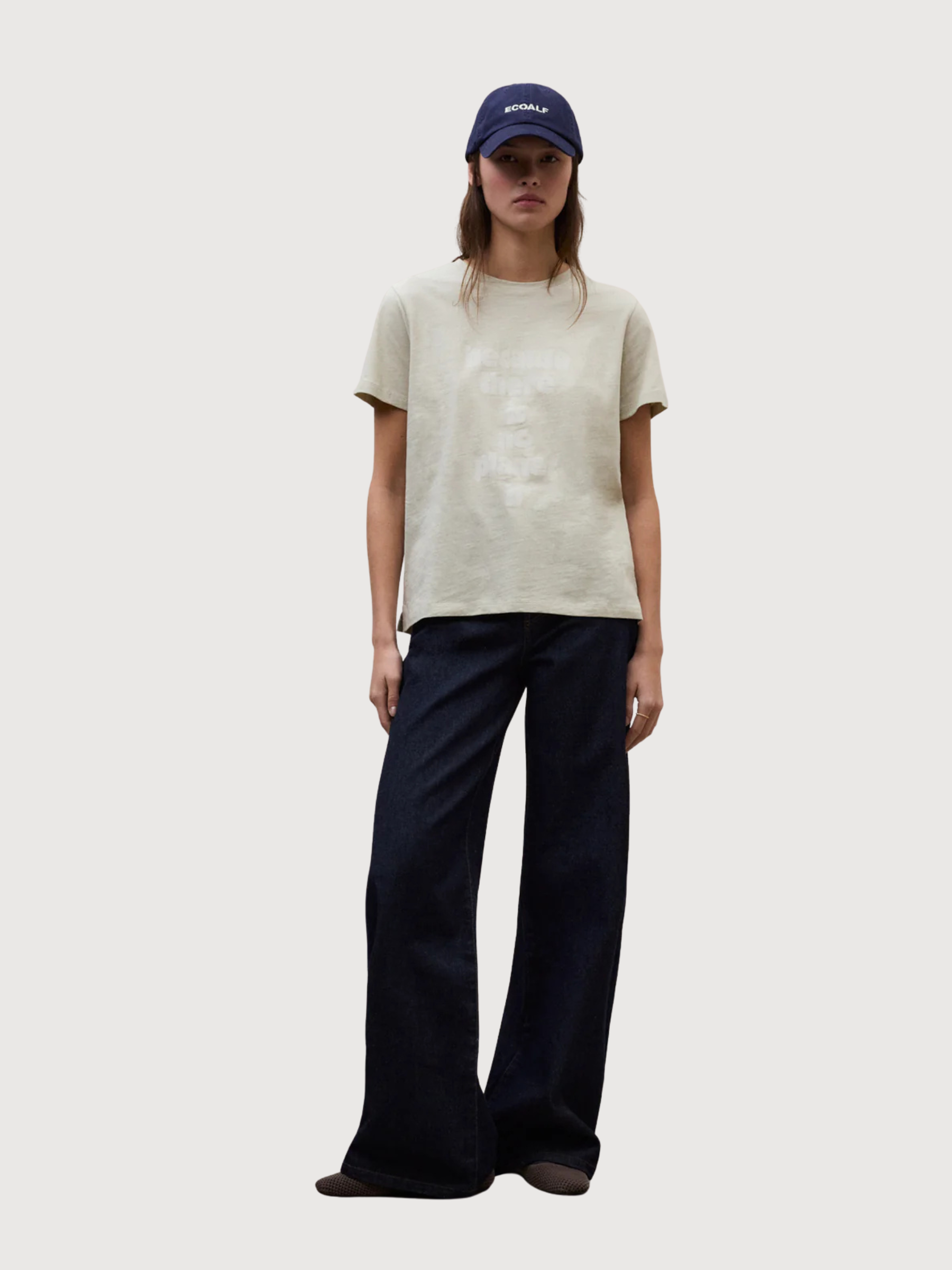 T-shirt Ronda da donna in cotone color pietra | ECOALF