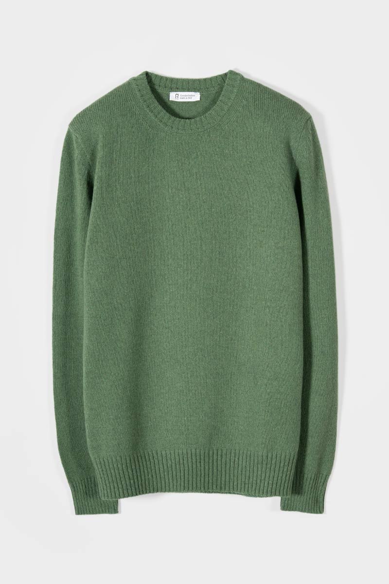 Romeo Men's Recycled Cashmere Crewneck Sweater – Chard Green | Rifò