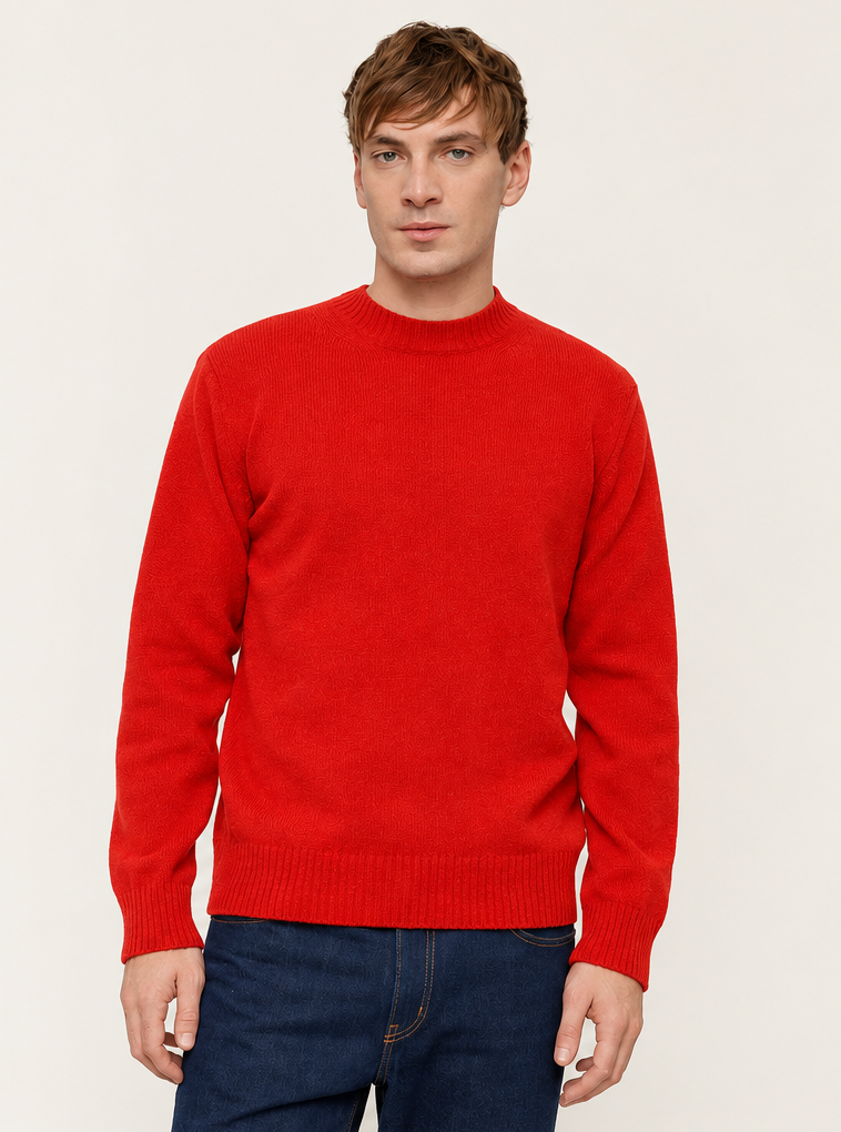 Ferruccio Men's Crewneck Sweater in Recycled Wool – Poppy Red | Rifò
