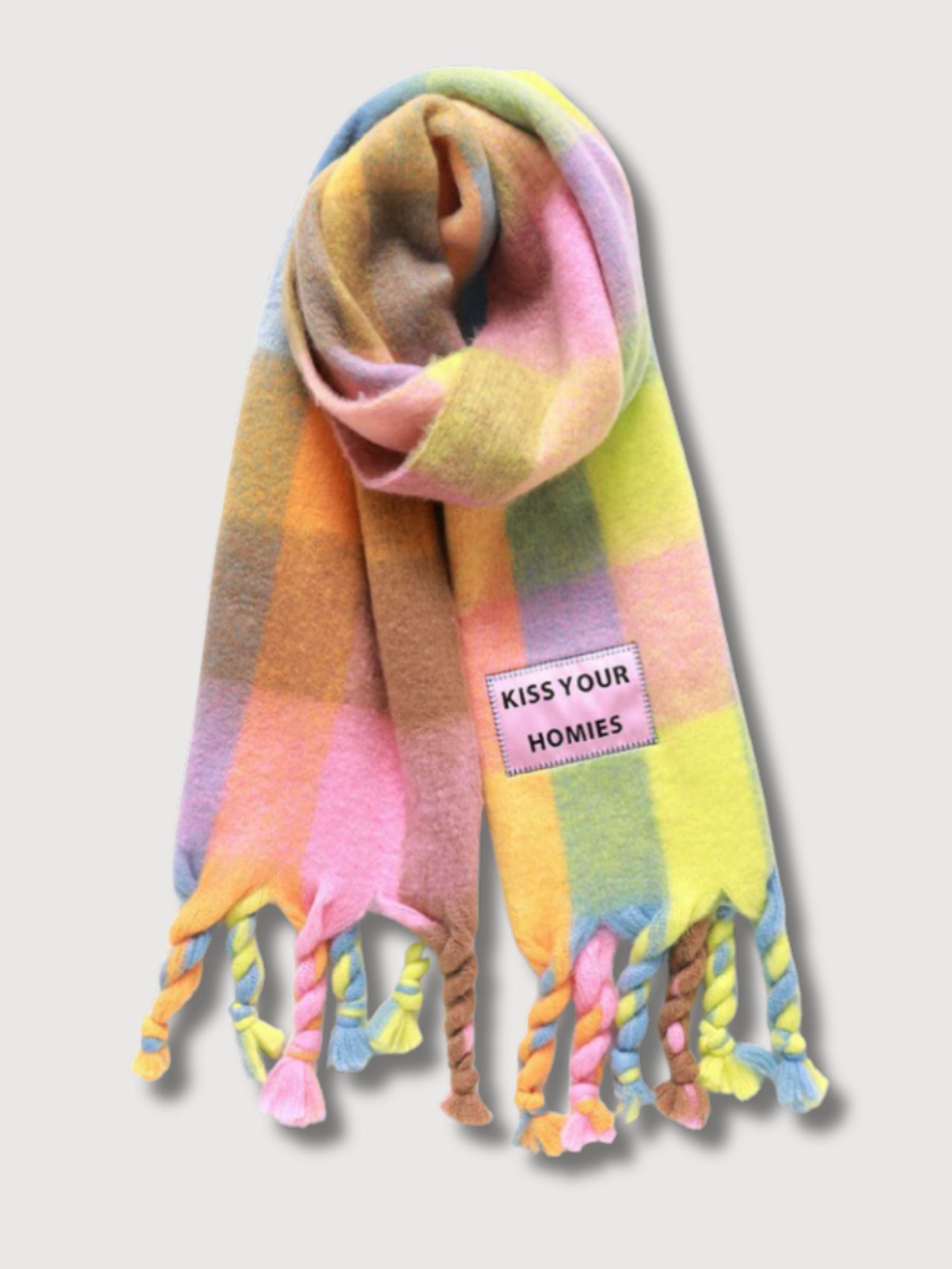 Kiss Your Homies Multicolor Big Scarf | Verb To Do