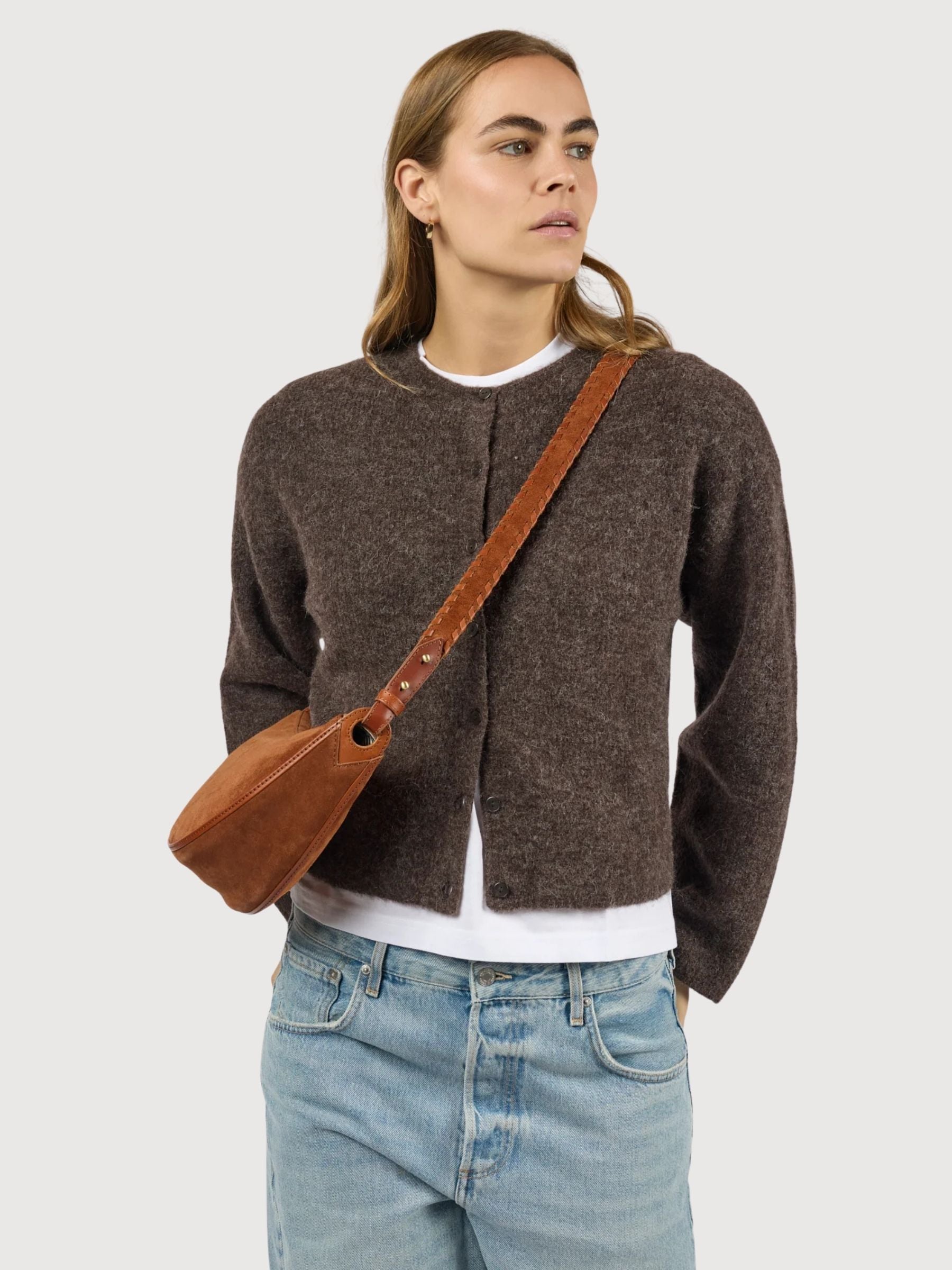 Leo Crossbody Bag Strao Cognac Wildleder | O My Bag