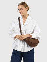 Leo Crossbody-Tasche aus klassischem, schokoladenbraunem Leder | O MY BAG