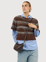 Leo Mini Tasche mit gedrehtem Griff, Schokoladenbraunes Narbenleder | O MY BAG