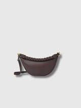 Leo Mini Tasche mit gedrehtem Griff, Schokoladenbraunes Narbenleder | O MY BAG