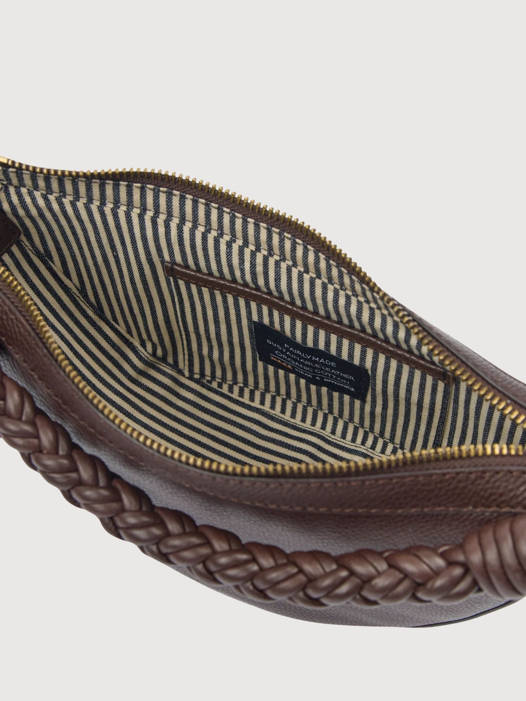 Leo Mini Tasche mit gedrehtem Griff, Schokoladenbraunes Narbenleder | O MY BAG