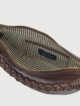 Leo Mini Tasche mit gedrehtem Griff, Schokoladenbraunes Narbenleder | O MY BAG