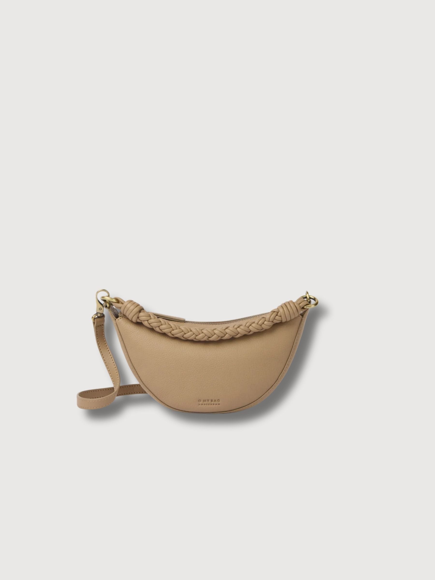 Leo Mini Tasche mit gedrehtem Griff, dunkelbraunes Leder | O MY BAG