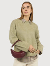 Leo Mini-Tasche mit gedrehtem Henkel, dunkelkirschrot | O My Bag