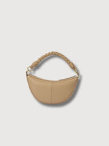 Leo Mini Tasche mit gedrehtem Griff, dunkelbraunes Leder | O MY BAG