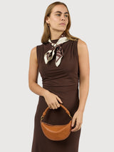 Leo Mini Tasche mit gedrehtem Griff aus weichem Narbenleder | O MY BAG