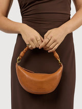 Leo Mini Tasche mit gedrehtem Griff aus weichem Narbenleder | O MY BAG