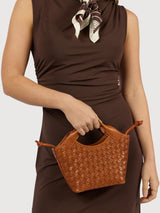 Bag Mara Mini Cognac Woven Classic | O My Bag