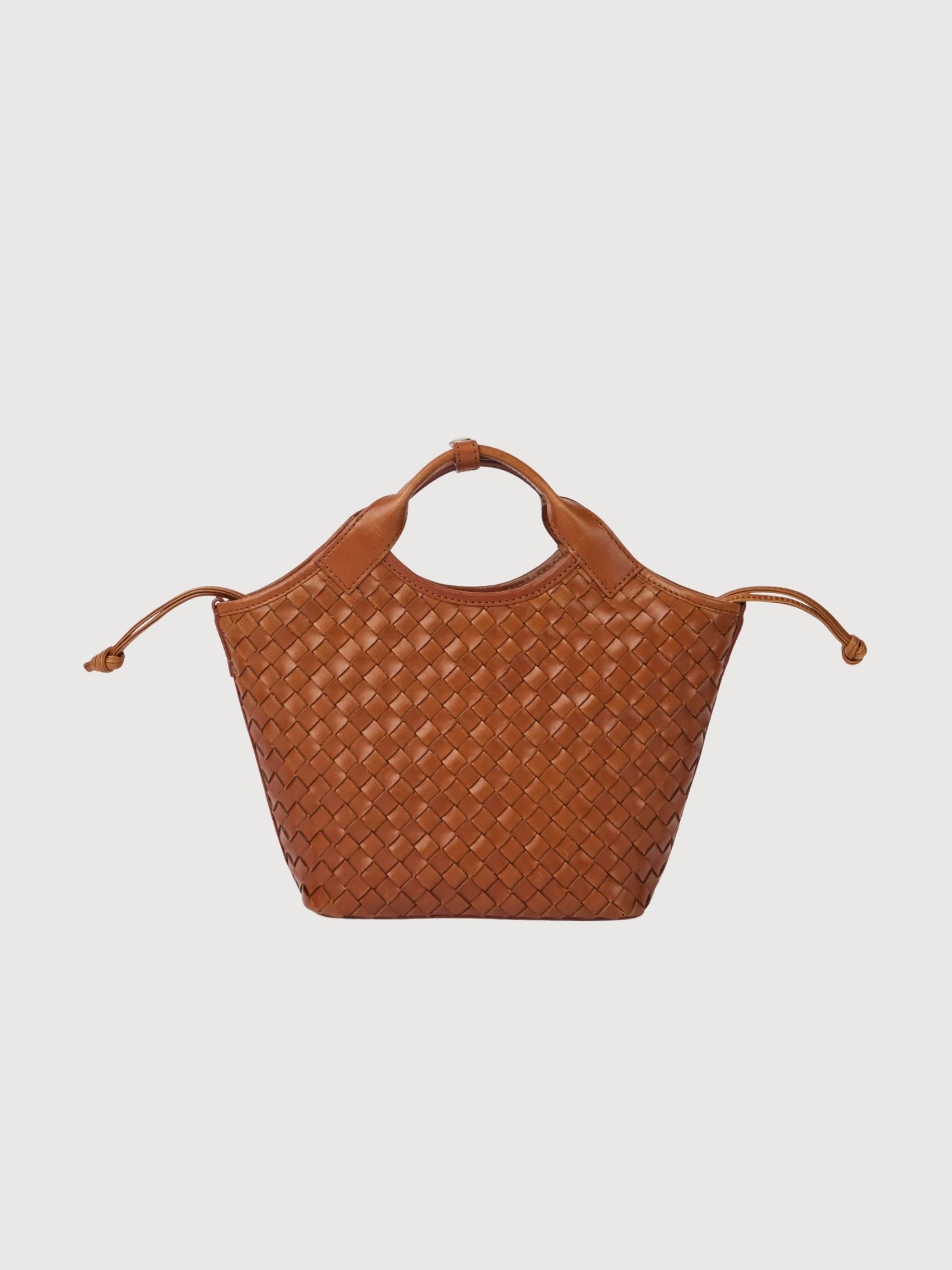 Bag Mara Midi Cognac Woven Classic | O My Bag