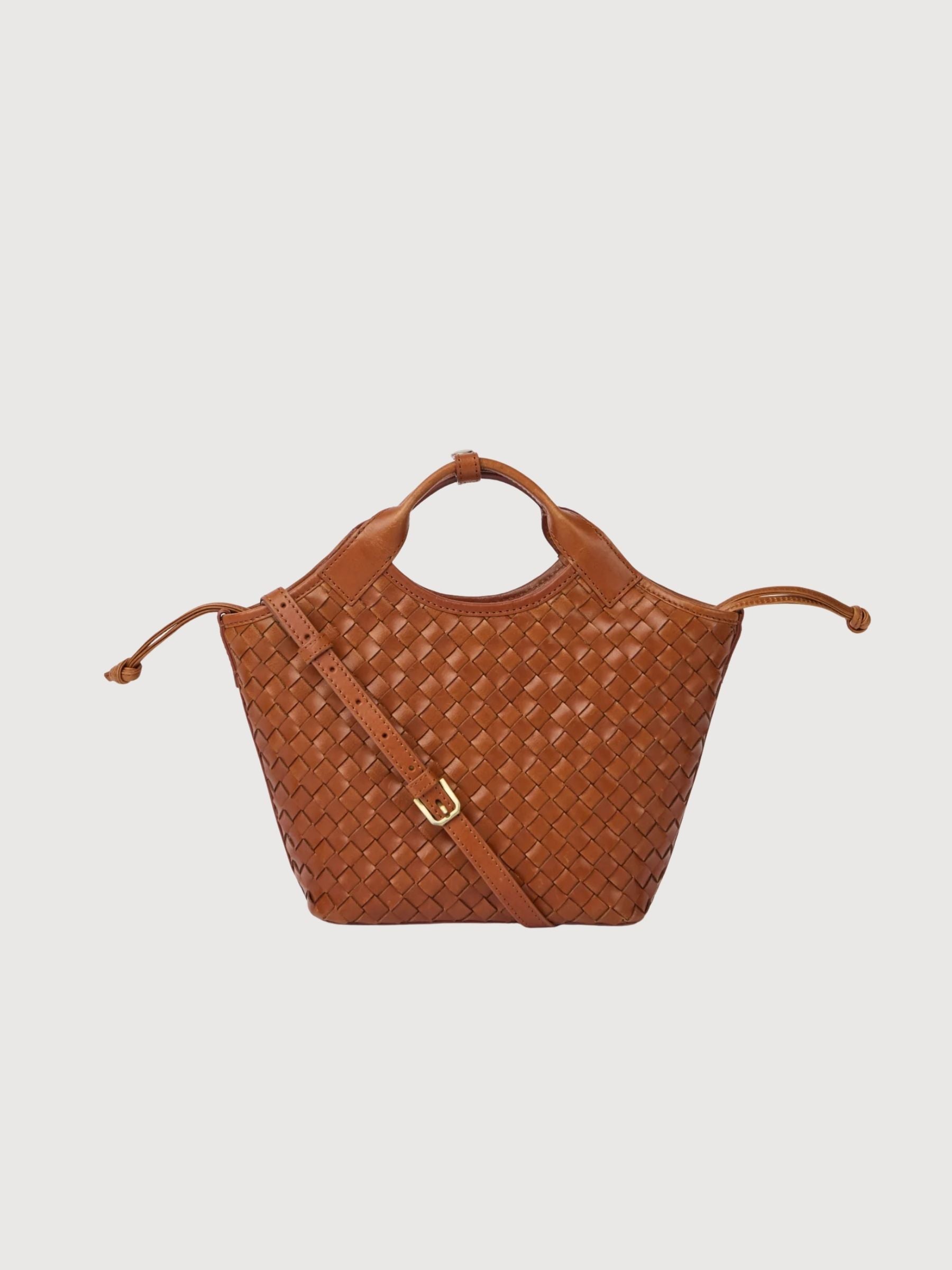 Bag Mara Midi Cognac Woven Classic | O My Bag