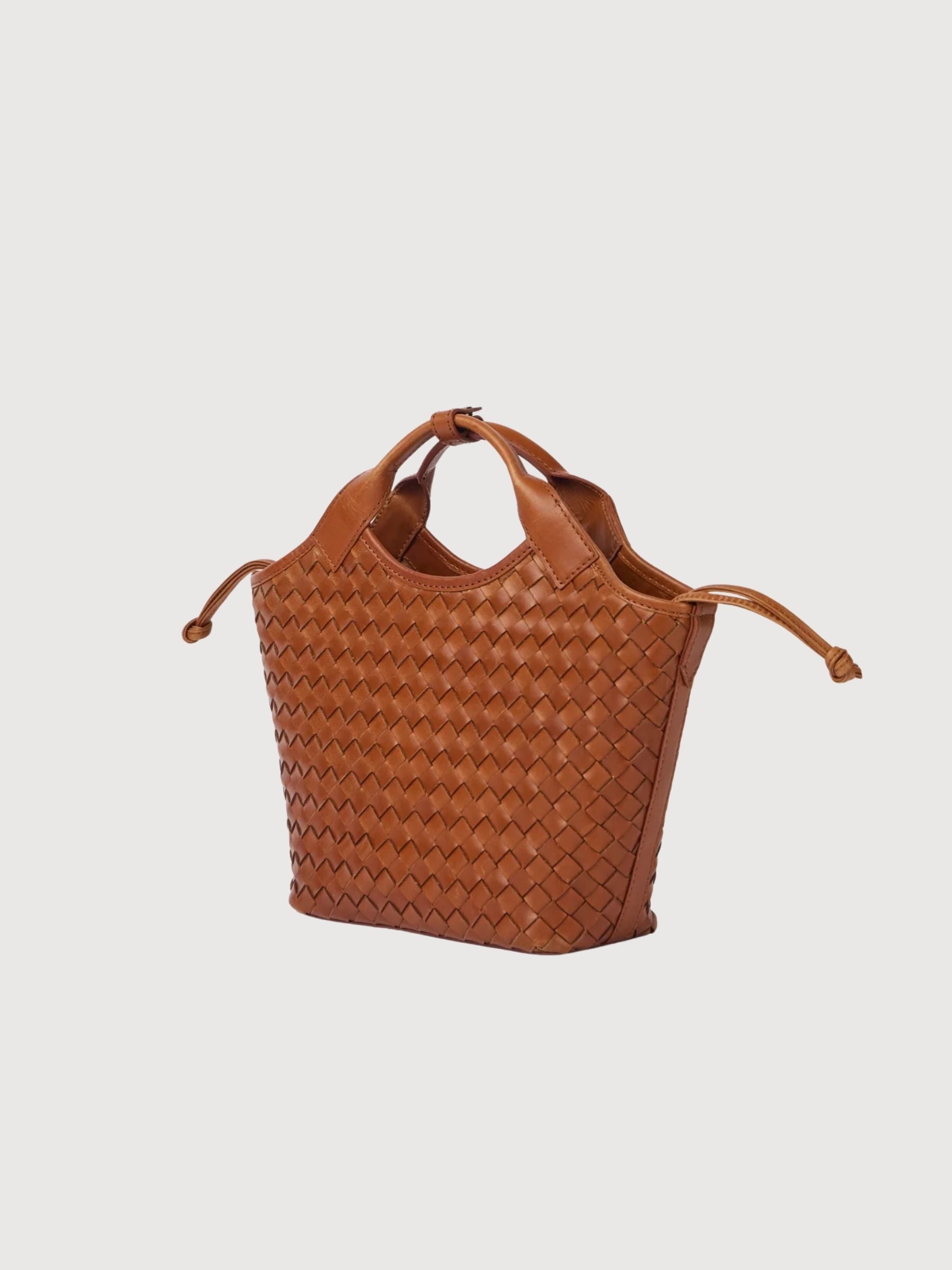 Bag Mara Midi Cognac Woven Classic | O My Bag