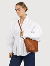 Bag Mara Midi Cognac Woven Classic | O My Bag