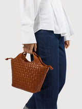 Bag Mara Midi Cognac Woven Classic | O My Bag