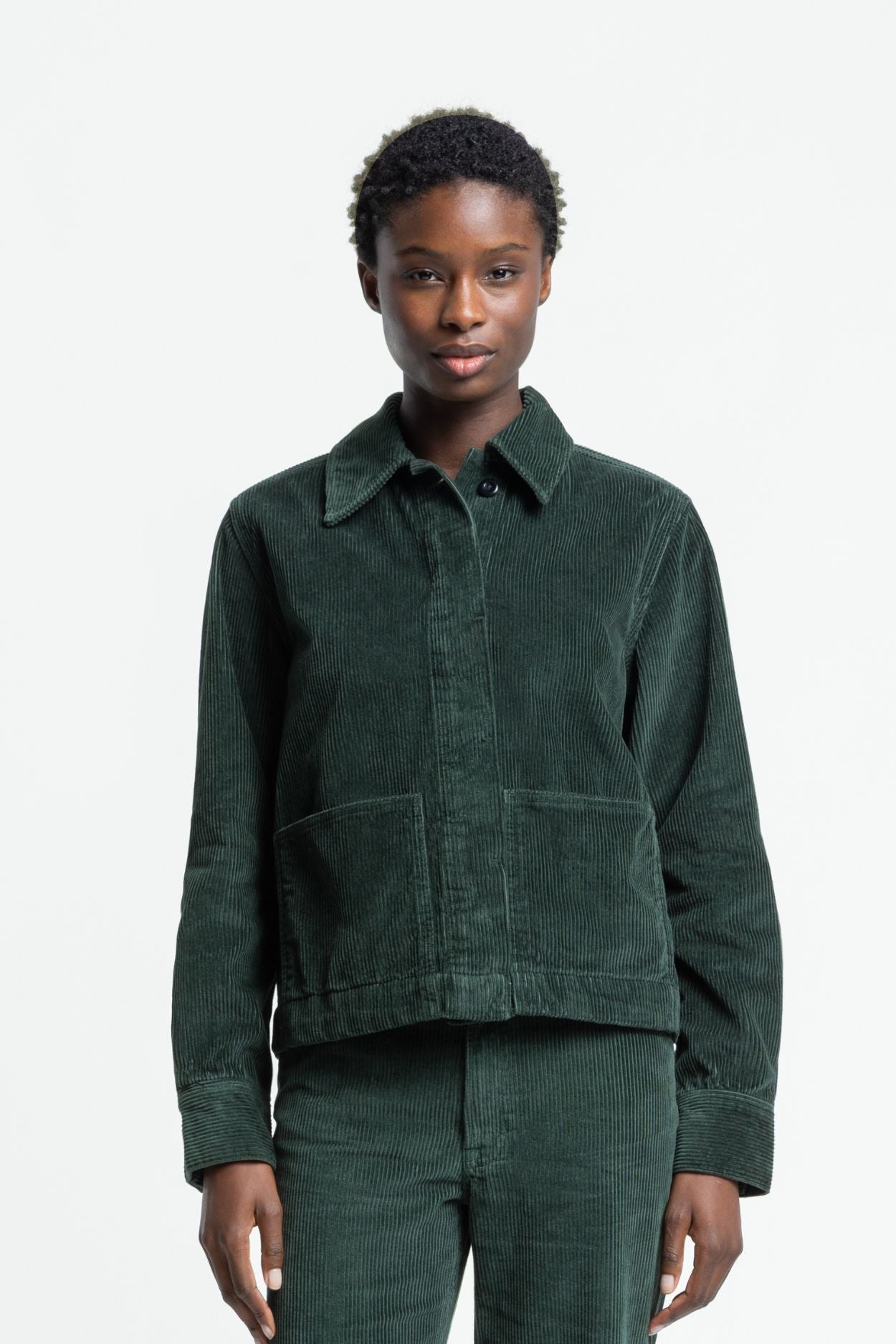 Jacket OTA Cord DarkGreen Cotton | Kings Of Indigo