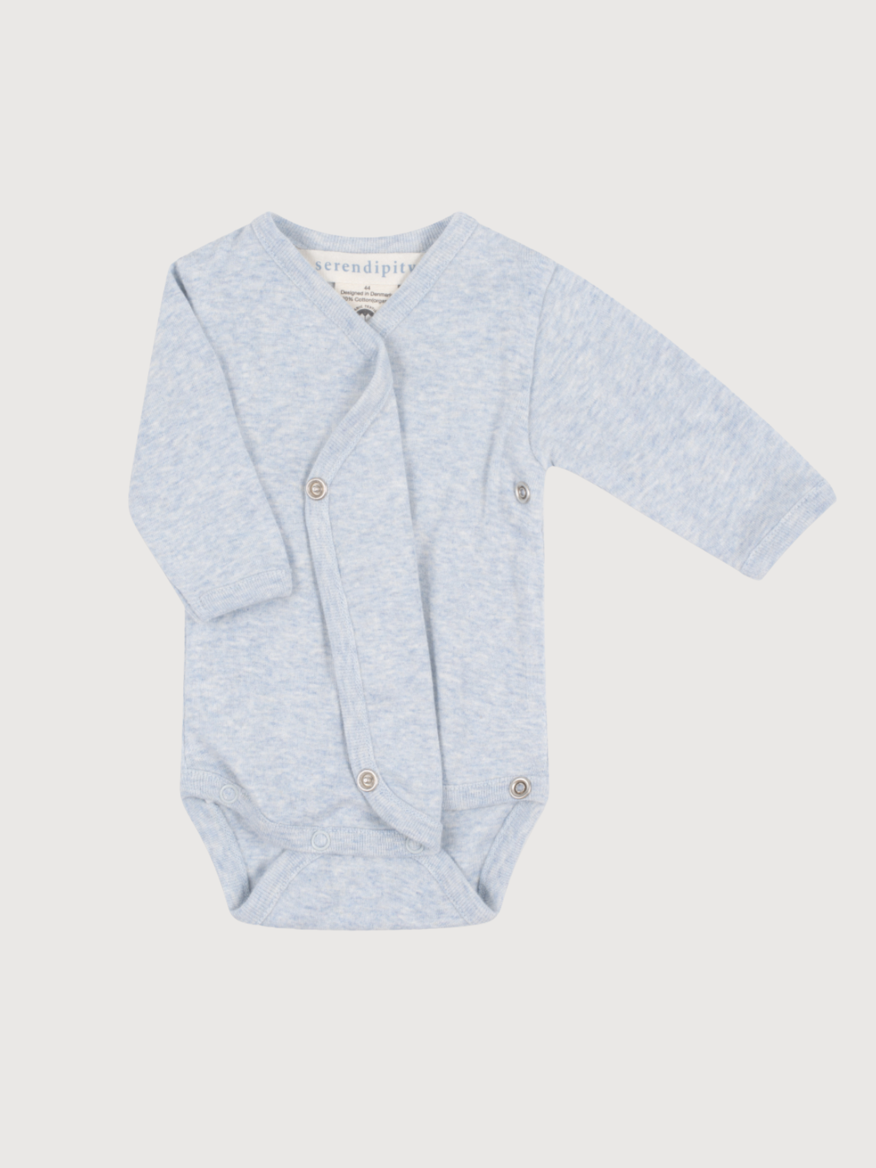 Body fascia per neonati in cotone biologico color nebbia/bianco sporco | SERENDIPITY