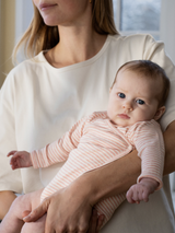 Newborn Wrap Body in Coral / Ecru   Organic Cotton | SERENDIPITY