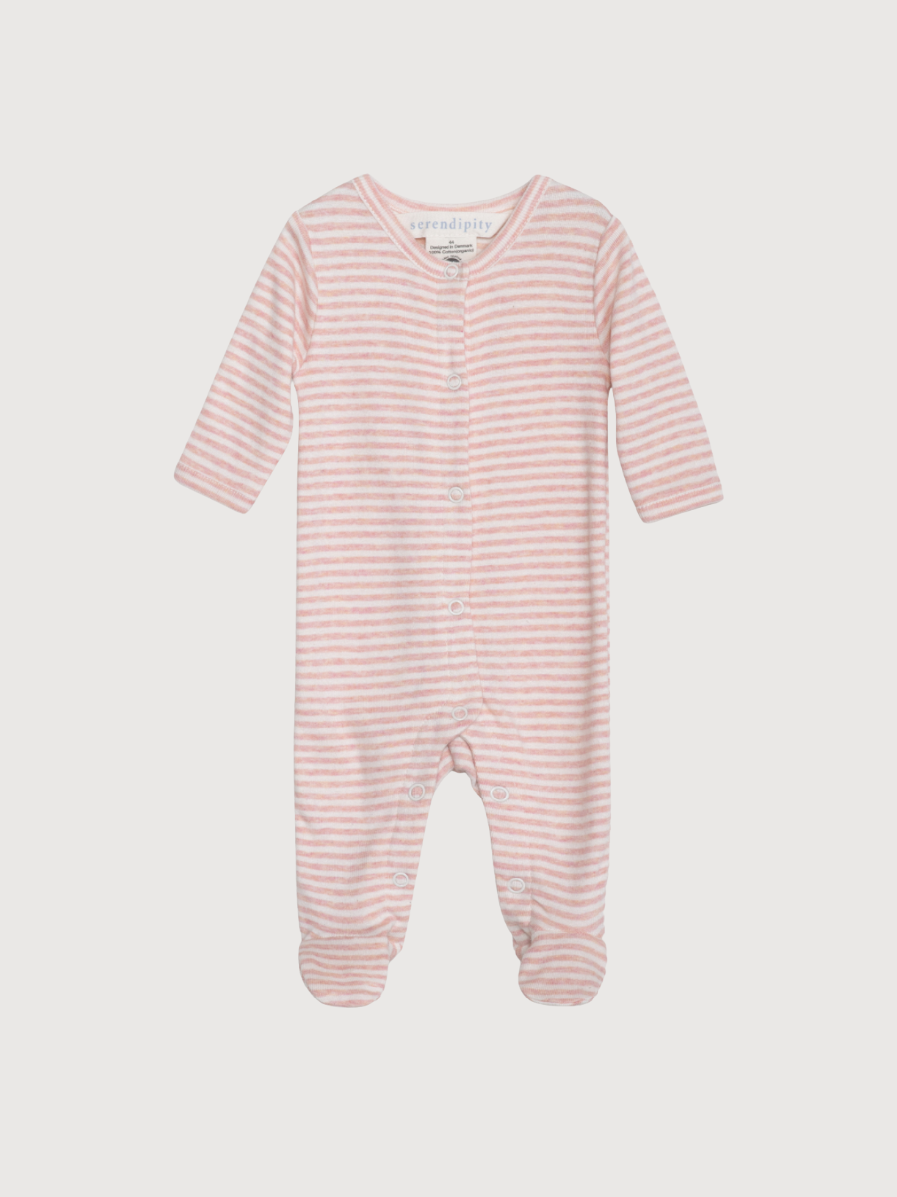 Tutina per neonato in cotone biologico color corallo/ecru | SERENDIPITY