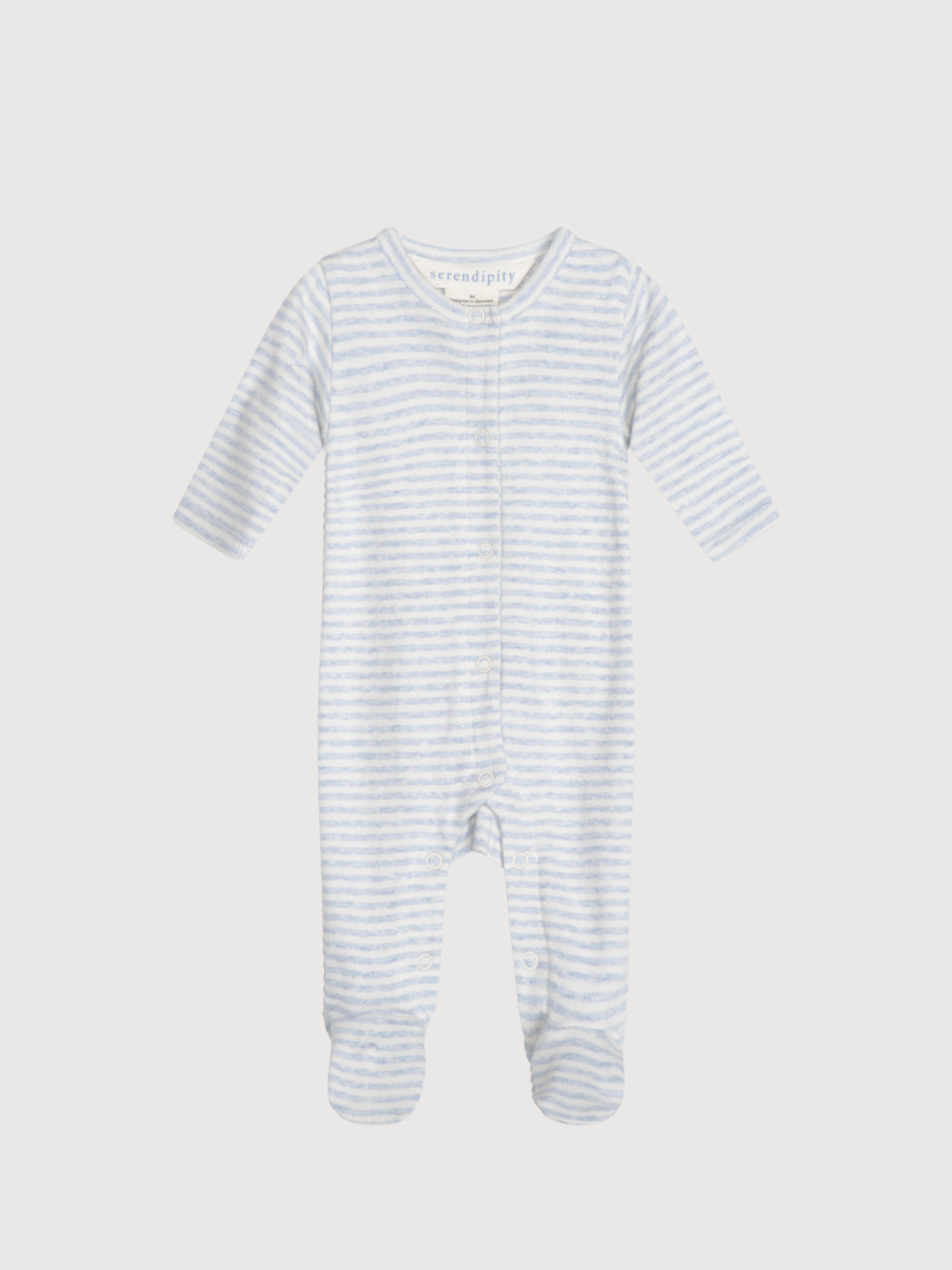 Tutina per neonato in cotone biologico color nebbia/bianco sporco | SERENDIPITY