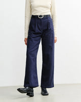 High-Waist Flanellhose Bio-Baumwolle - Dunkelblau| ROTHOLZ
