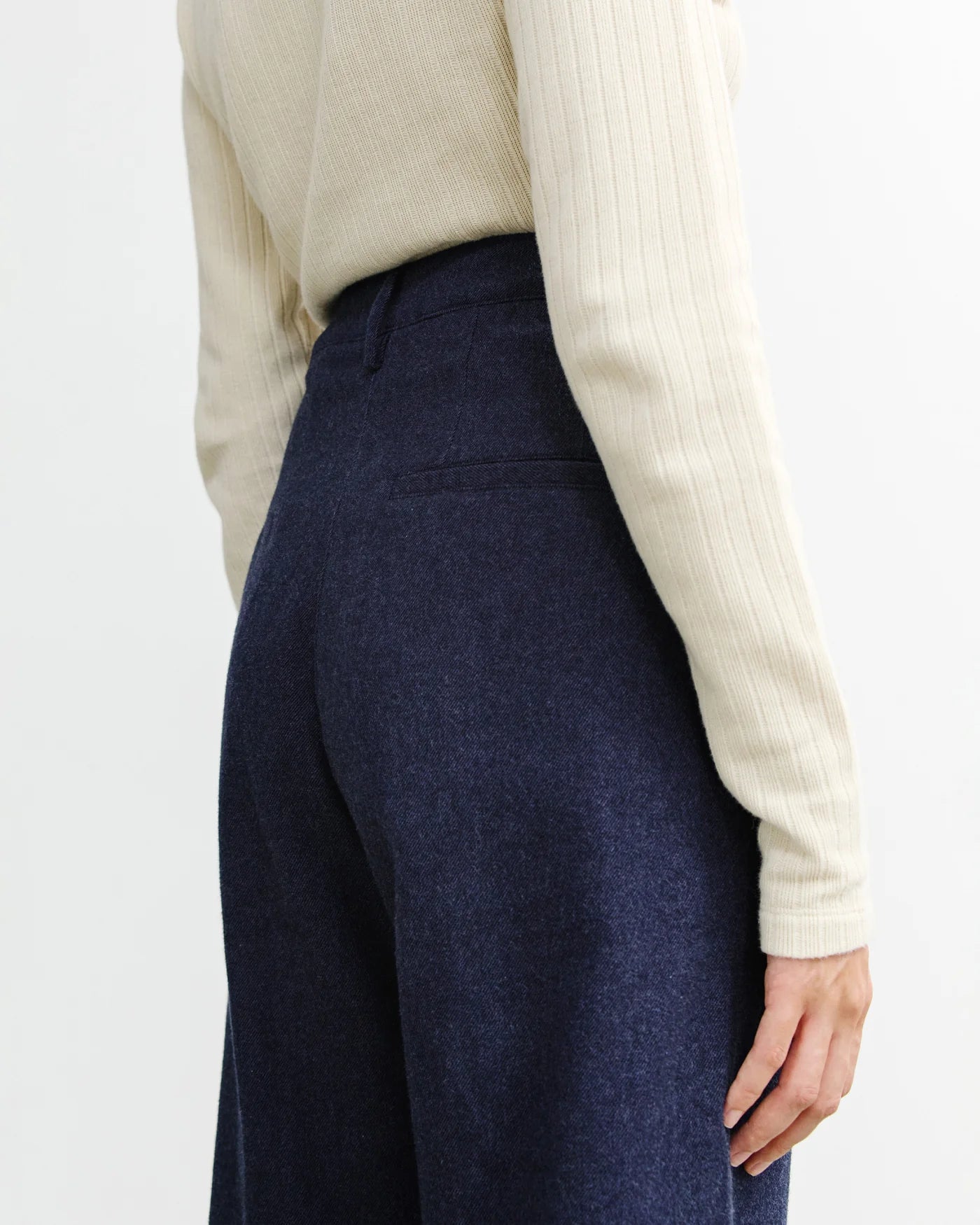 High-Waist Flanellhose Bio-Baumwolle - Dunkelblau| ROTHOLZ