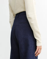 High-Waist Flanellhose Bio-Baumwolle - Dunkelblau| ROTHOLZ