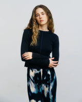 Maglia a maniche lunghe rilassata True Black | Rotholz