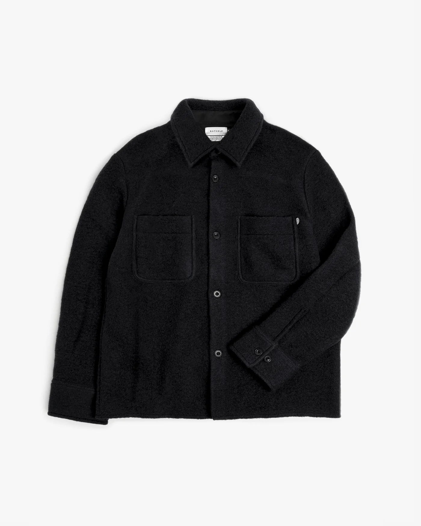 Entspannte Overshirt aus Bio-Wollmischung in Tiefschwarz | ROTHOLZ