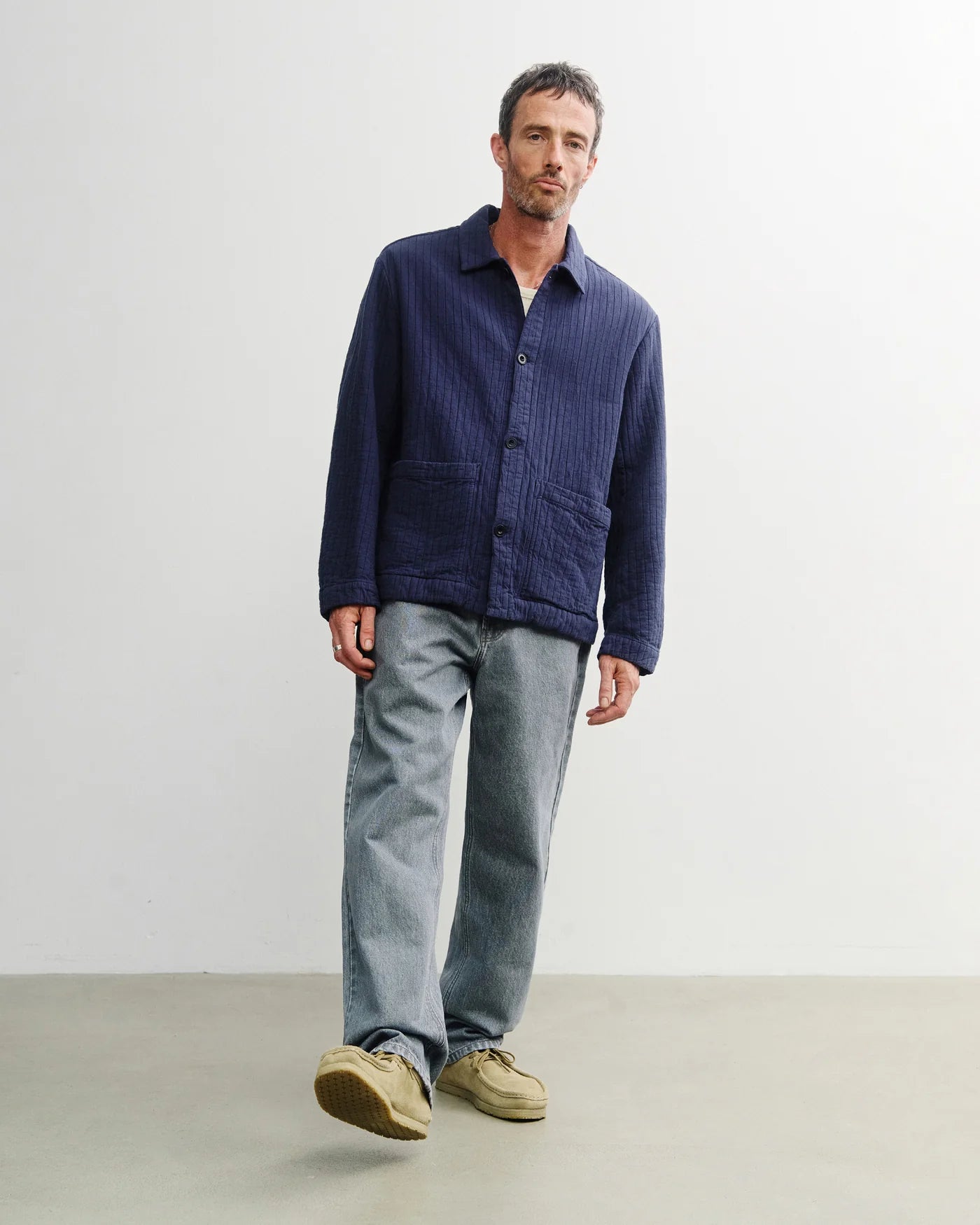 Workwear Jacke Bio-Wollmischung Blau Melange | ROTHOLZ