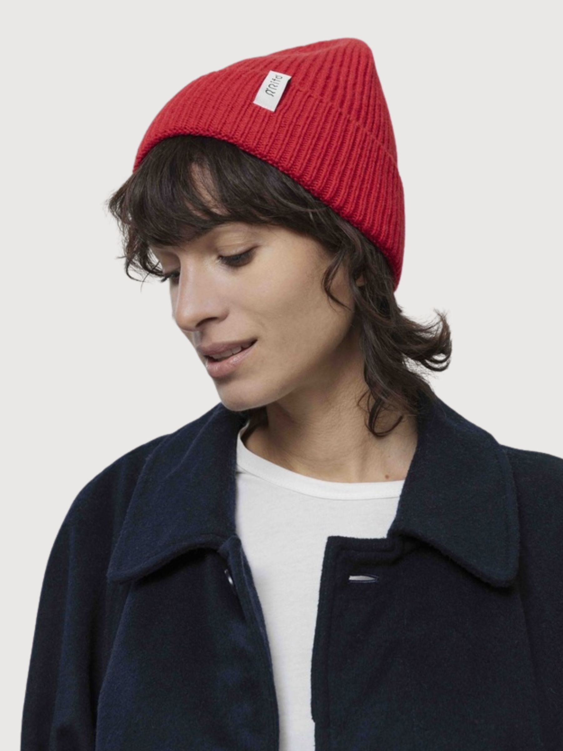 Marcello Unisex Beanie in Recycled Cashmere – Poppy Red | Rifò