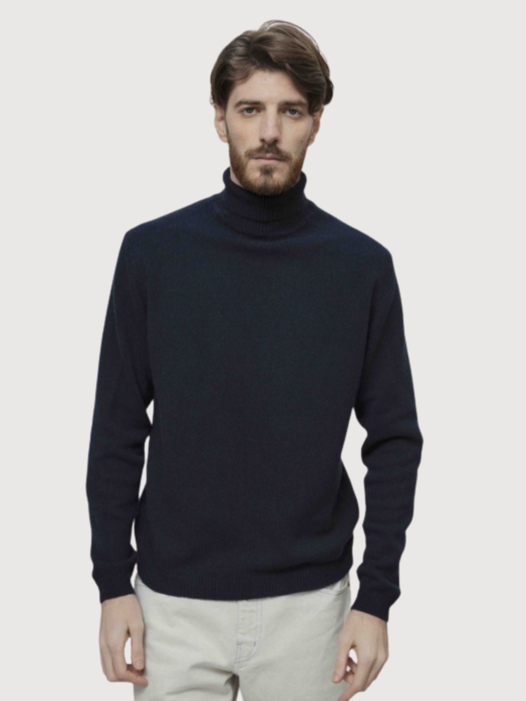 Dimitri Men's Sweater in Cashmere – Blackberry Blue | Rifò