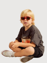 Sonnenbrille Kid Delfin recycelte Gummi-Rot 3-5 Jahre | Parafina