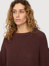Pullover Chunky Knit Brown Woman Cotton | Mazine