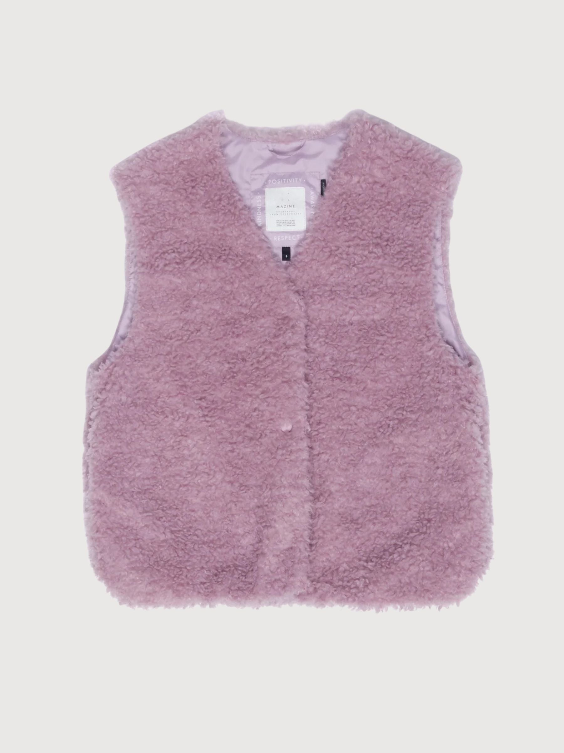 Gilet in pelliccia sintetica rosa chiaro da donna | Mazine