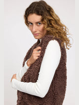 Vest Faux Fur Dark Brown Woman | Mazine