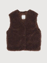Vest Faux Fur Dark Brown Woman | Mazine